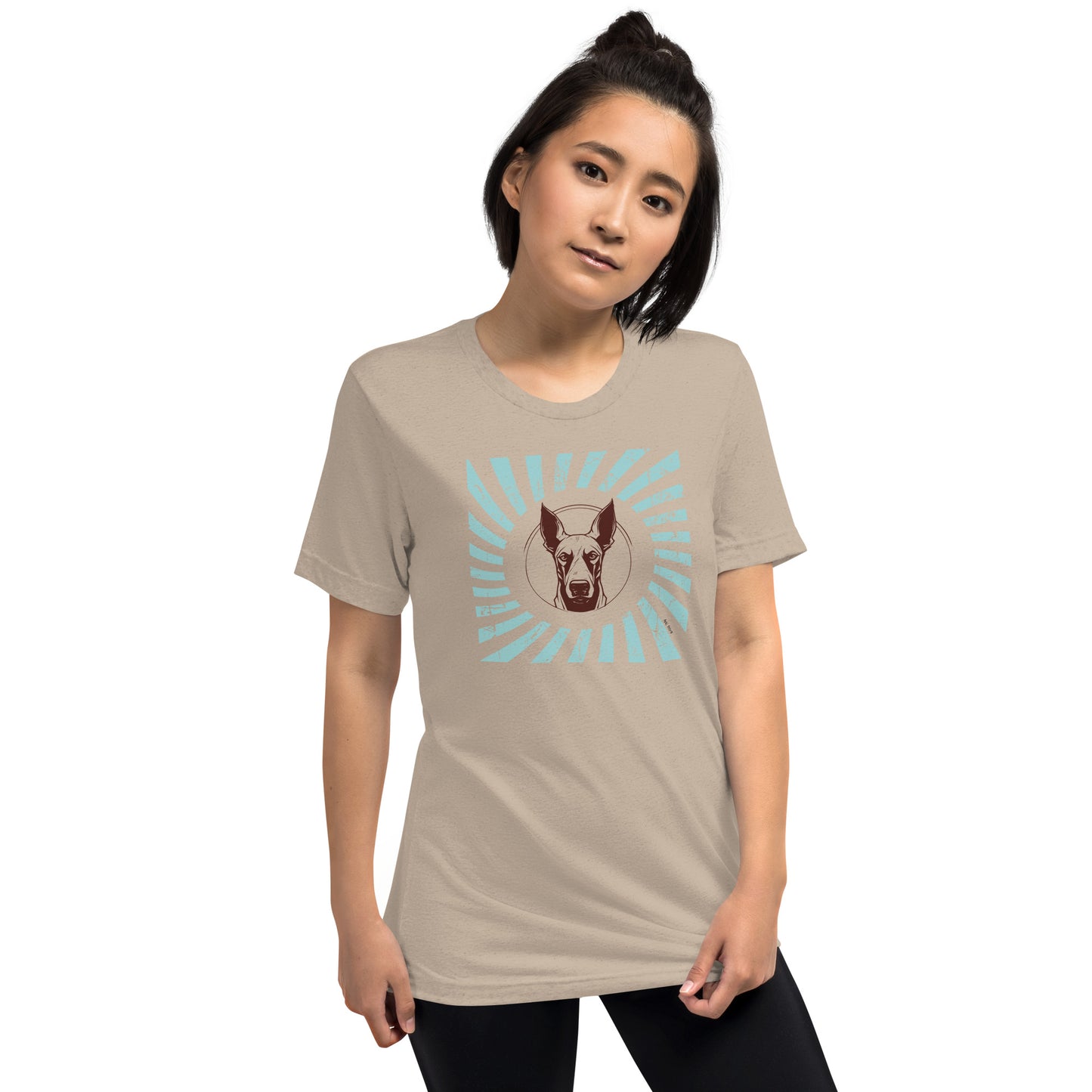 Camiseta de manga corta unisex con diseño personalizado de perro mascota Doggie Twirl